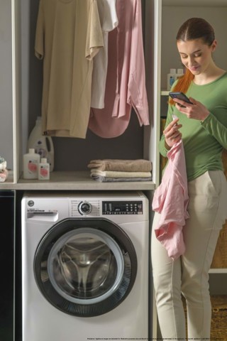 Hoover H-WASH&DRY 350 H3DPS4966TAMB6-S lavasciuga Libera installazione Caricamento frontale Bianco D