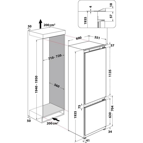 Hotpoint Ariston Frigorifero combinato ad incasso HA SP70 T121