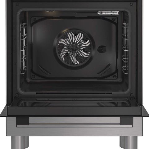 Hotpoint Ariston H6G8LMSAWX cucina libera installazione inox, 60x60cm, piano gas, forno elettrico ventilato, 72Lt, classe A