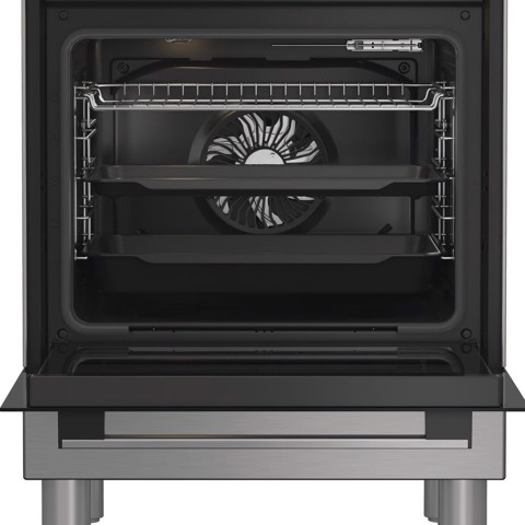 Hotpoint Ariston H6G8LMSAWX cucina libera installazione inox, 60x60cm, piano gas, forno elettrico ventilato, 72Lt, classe A