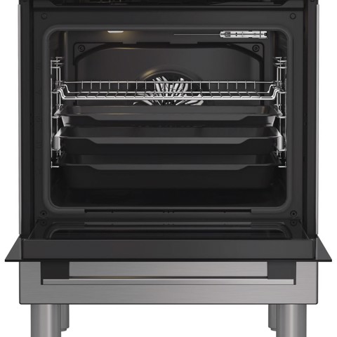 Hotpoint Ariston H6I8LMSAX cucina libera installazione inox, 60x60cm, piano induzione,forno elettrico ventilato, 73Lt, classe A