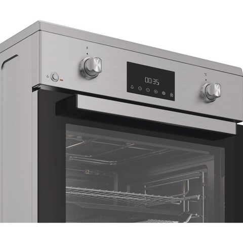 Hotpoint Ariston H6I8LMSAX cucina libera installazione inox, 60x60cm, piano induzione,forno elettrico ventilato, 73Lt, classe A