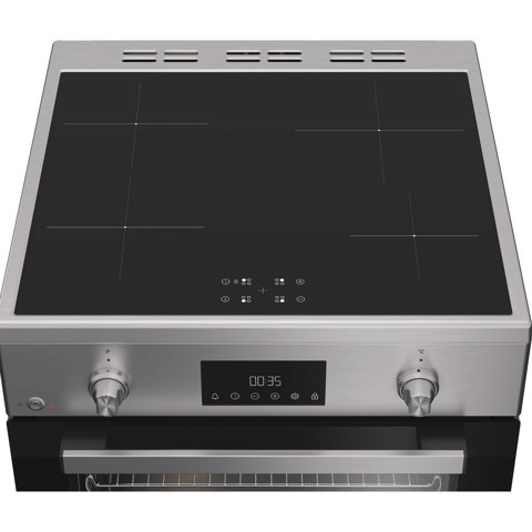 Hotpoint Ariston H6I8LMSAX cucina libera installazione inox, 60x60cm, piano induzione,forno elettrico ventilato, 73Lt, classe A