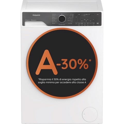 Hotpoint Ariston HB 93 CARE IT, Capacità 9kg, classe A -30%, Motore Inverter, 1400 giri, Display digitale XL, Vapore