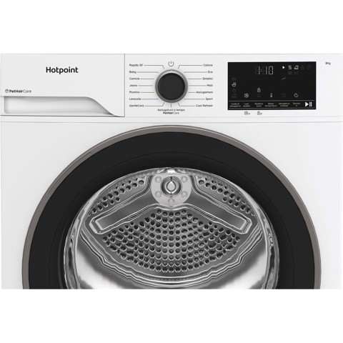 Hotpoint Ariston HPT 83D BS IT, Capacità 8kg, classe D, EasyIron, PetHair Removal | Profondità mobile 54cm