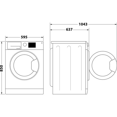 Hotpoint Ariston NF98WK IT STD 9kg, Classe A-20%, Bianco, Motore Inverter 1400 giri, Display digitale, Vapore, Porta nera