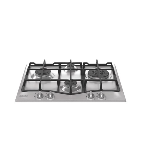 Hotpoint Ariston PCN R641N T/IX/HA Piano cottura 60 cm, griglie in ghisa lavabili in lavastoviglie, 4 fuochi di cui 1 tripla corona