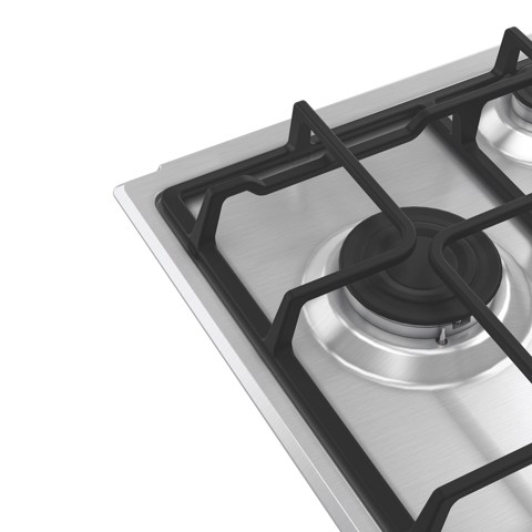 Hotpoint Ariston PCN R641N T/IX/HA Piano cottura 60 cm, griglie in ghisa lavabili in lavastoviglie, 4 fuochi di cui 1 tripla corona