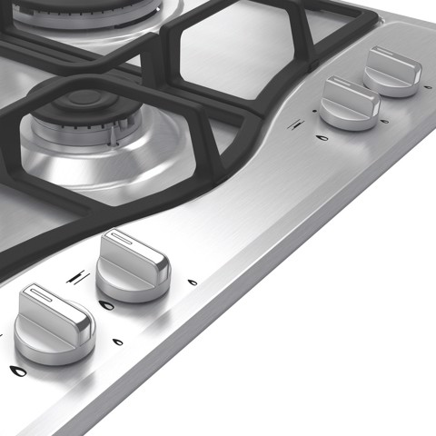 Hotpoint Ariston PCN R641N T/IX/HA Piano cottura 60 cm, griglie in ghisa lavabili in lavastoviglie, 4 fuochi di cui 1 tripla corona