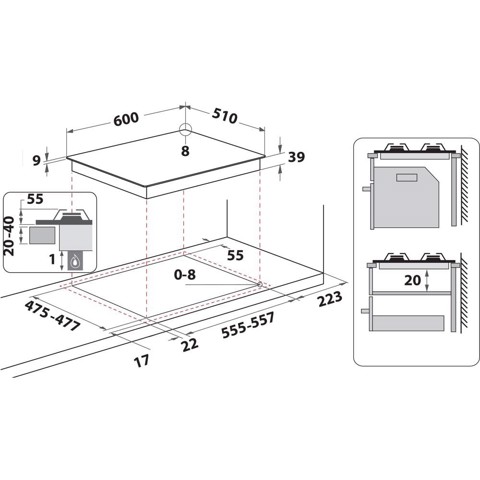 Hotpoint Ariston Piano cottura a gas PCN R643N T/IX/HA