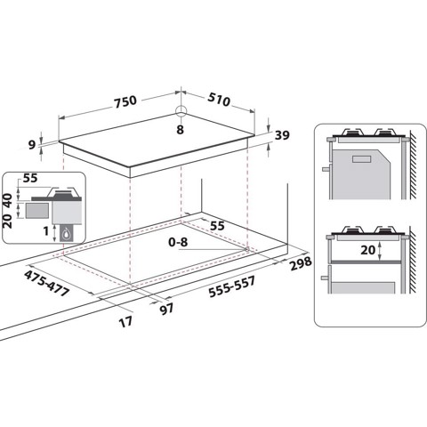 Hotpoint Ariston Piano cottura a gas PCN R753N T/IX/HA