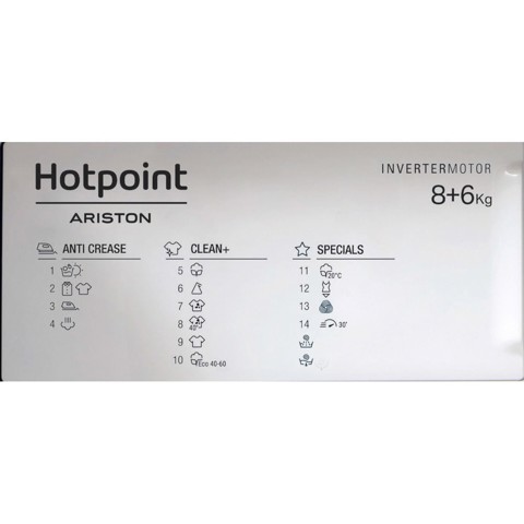 Hotpoint BI WDHG 861485 EU lavasciuga Da incasso Caricamento frontale Bianco D