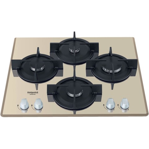 Hotpoint HAGD 61S/CH Champagne Da incasso 60 cm Gas 4 Fornello(i)