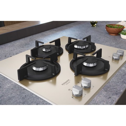 Hotpoint HAGD 61S/CH Champagne Da incasso 60 cm Gas 4 Fornello(i)