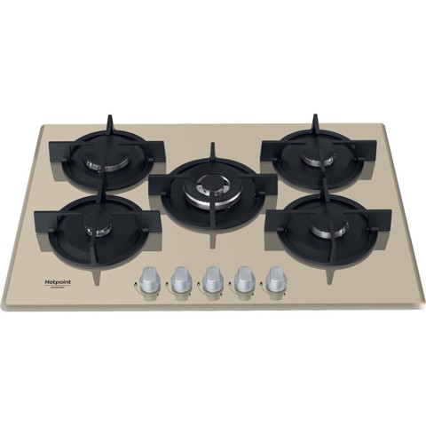 Hotpoint HAGD 72S/CH Champagne Da incasso 73 cm Gas 5 Fornello(i)