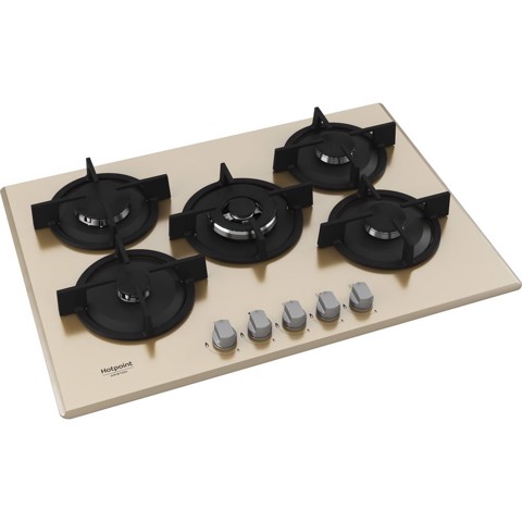 Hotpoint HAGD 72S/CH Champagne Da incasso 73 cm Gas 5 Fornello(i)