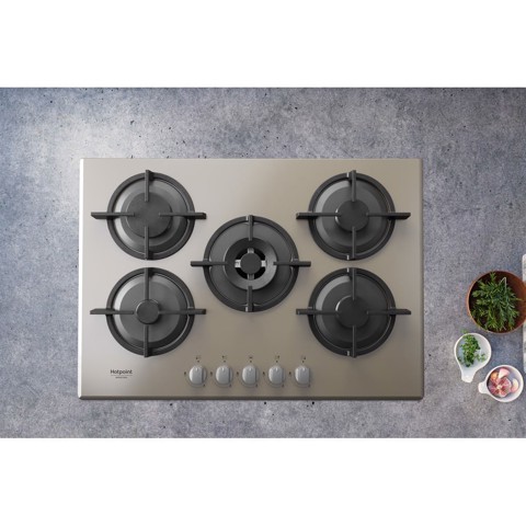 Hotpoint HAGD 72S/CH Champagne Da incasso 73 cm Gas 5 Fornello(i)