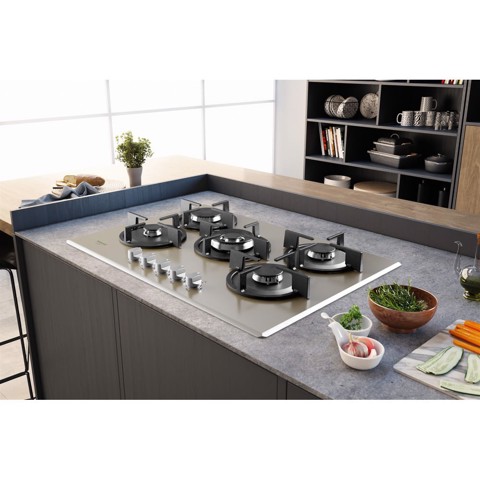 Hotpoint HAGD 72S/CH Champagne Da incasso 73 cm Gas 5 Fornello(i)