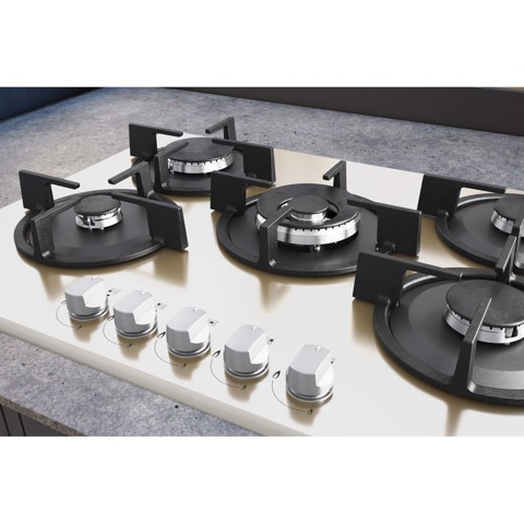 Hotpoint HAGD 72S/CH Champagne Da incasso 73 cm Gas 5 Fornello(i)