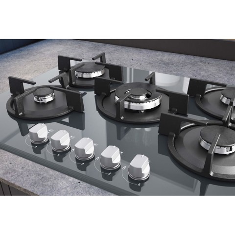 Hotpoint HAGD 72S/MR Specchio Da incasso 73 cm Gas 5 Fornello(i)