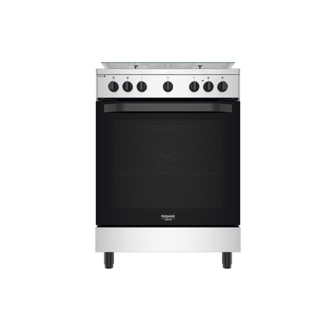 Hotpoint HS68G5PHX/E/1 Cucina Elettrico Gas Nero, Acciaio inossidabile A
