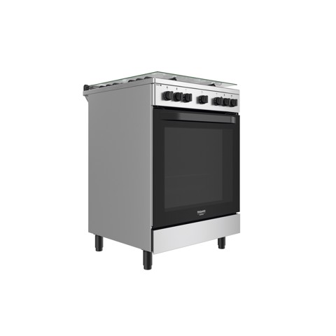Hotpoint HS68G5PHX/E/1 Cucina Elettrico Gas Nero, Acciaio inossidabile A