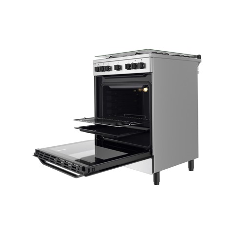 Hotpoint HS68G5PHX/E/1 Cucina Elettrico Gas Nero, Acciaio inossidabile A