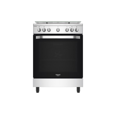 Hotpoint HS68G8PHX/E/1 Cucina Elettrico Gas Nero, Acciaio inossidabile A