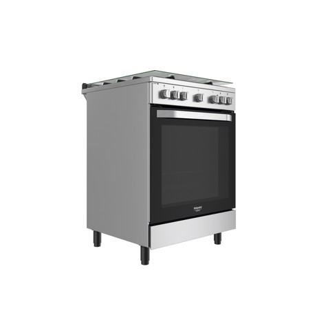 Hotpoint HS68G8PHX/E/1 Cucina Elettrico Gas Nero, Acciaio inossidabile A