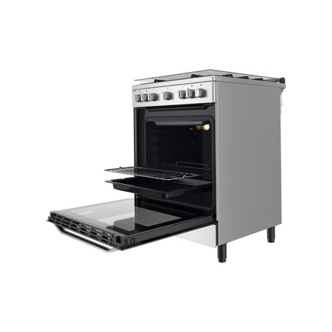 Hotpoint HS68G8PHX/E/1 Cucina Elettrico Gas Nero, Acciaio inossidabile A