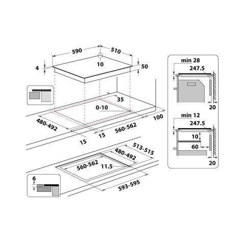 Hotpoint Piano cottura a induzione HB 4860C CPNE