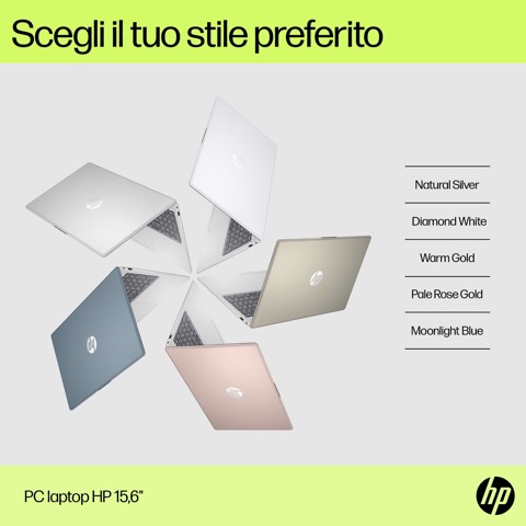 HP 15-fd0081nl Intel® Core™ i5 i5-1334U Computer portatile 39,6 cm (15.6") Full HD 8 GB DDR4-SDRAM 512 GB SSD Wi-Fi 6E (802.11ax) Windows 11 Home Argento