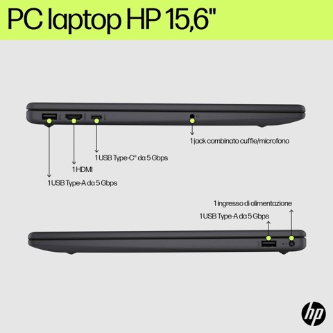 HP 15-fd0081nl Intel® Core™ i5 i5-1334U Computer portatile 39,6 cm (15.6") Full HD 8 GB DDR4-SDRAM 512 GB SSD Wi-Fi 6E (802.11ax) Windows 11 Home Argento