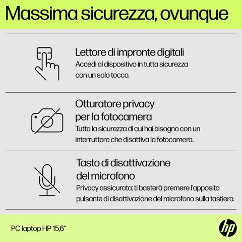 HP 15-fd0135nl Intel Core 5 120U Computer portatile 39,6 cm (15.6") Full HD 16 GB DDR5-SDRAM 512 GB SSD Wi-Fi 6 (802.11ax) Windows 11 Home Argento