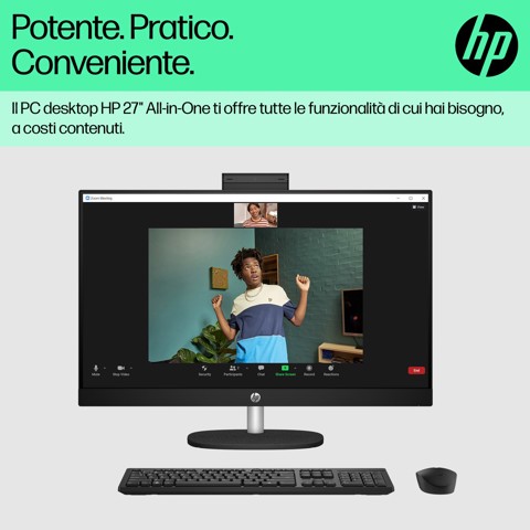 HP 27-cr0061nl Intel® Core™ i5 i5-1335U 68,6 cm (27") 1920 x 1080 Pixel PC All-in-one 16 GB DDR4-SDRAM 512 GB SSD Windows 11 Home Wi-Fi 6 (802.11ax) Bianco