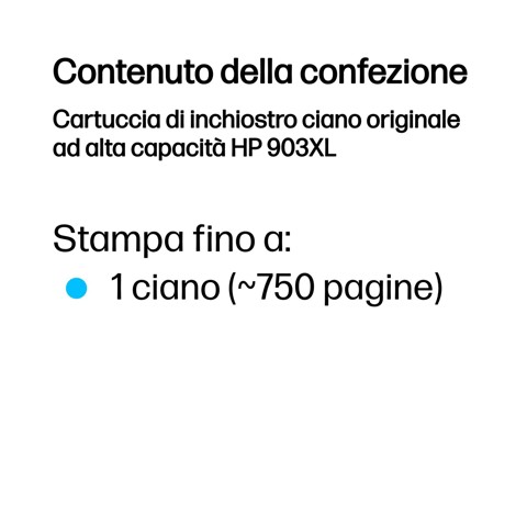 HP Cartuccia di inchiostro ciano originale ad alta capacità 903XL