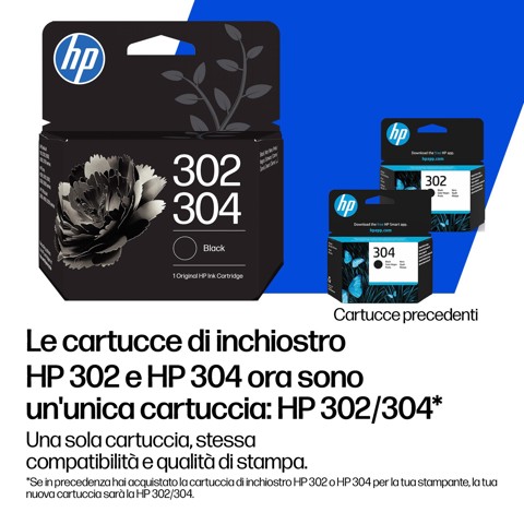 HP Cartuccia di inchiostro nero originale 302XL/304XL