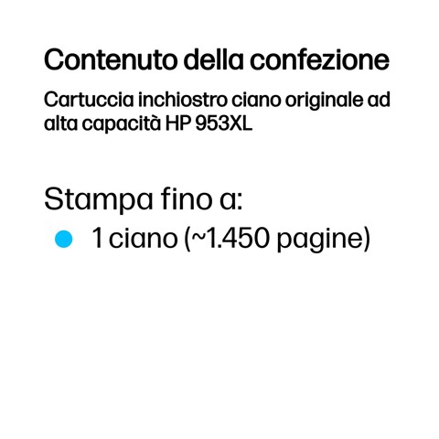 HP Cartuccia inchiostro ciano originale ad alta capacità 953XL