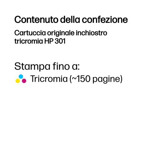 HP Cartuccia originale inchiostro tricromia 301