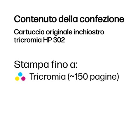 HP Cartuccia originale inchiostro tricromia 302