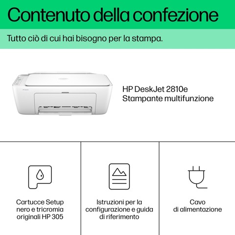 HP DeskJet 2810e Wireless All-in-One Colore Stampante, Fotocopiatrice, scanner