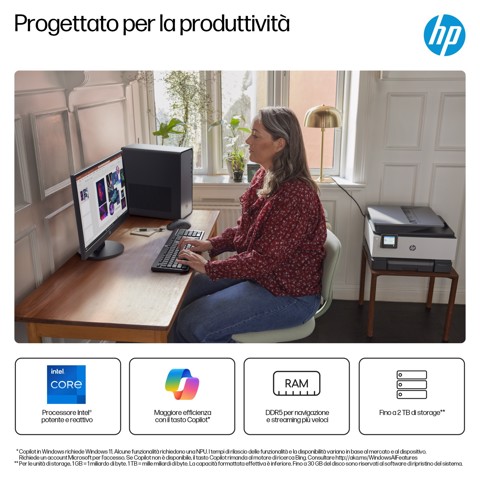 HP DV2E5EA PC/stazione di lavoro Intel® Core™ i5 i5-13400 16 GB DDR5-SDRAM 512 GB SSD Windows 11 Home Tower Argento