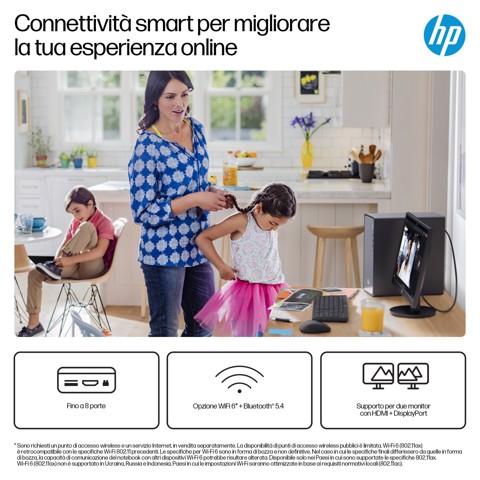 HP DV2E5EA PC/stazione di lavoro Intel® Core™ i5 i5-13400 16 GB DDR5-SDRAM 512 GB SSD Windows 11 Home Tower Argento