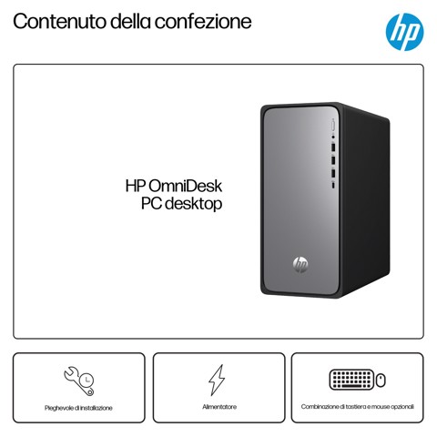 HP DV2E5EA PC/stazione di lavoro Intel® Core™ i5 i5-13400 16 GB DDR5-SDRAM 512 GB SSD Windows 11 Home Tower Argento