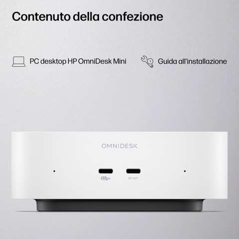 HP E5RY7EA PC/stazione di lavoro 8 GB LPDDR5x-SDRAM 512 GB SSD Windows 11 Home Mini PC AI PC Bianco