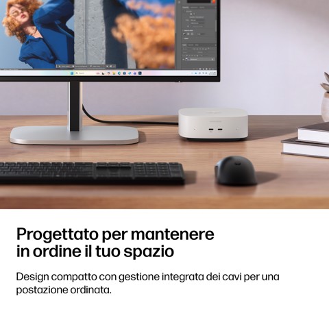 HP E5RY7EA PC/stazione di lavoro 8 GB LPDDR5x-SDRAM 512 GB SSD Windows 11 Home Mini PC AI PC Bianco