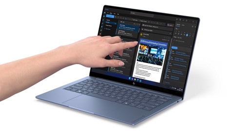 HP E70DCEA laptop Computer portatile 35,6 cm (14") 2K 8 GB LPDDR5-SDRAM 256 GB SSD Wi-Fi 6E (802.11ax) Windows 11 Home AI PC Blu