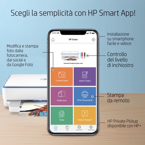 HP ENVY Stampante multifunzione HP 6010e, Abitazioni e piccoli uffici, Stampa, copia, scansione, wireless; HP+; idonea a HP Instant Ink; stampa da smartphone o tablet