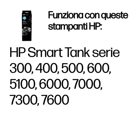 HP Flacone di inchiostro nero originale 32XL 135 ml