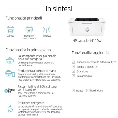 HP LaserJet M110w  Stampante laser compatta